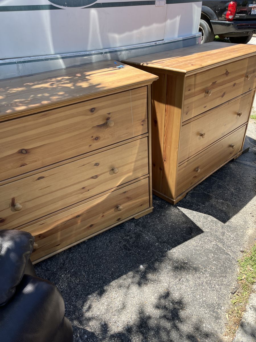 Two all wood pine dressers
