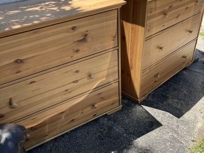 Two all wood pine dressers