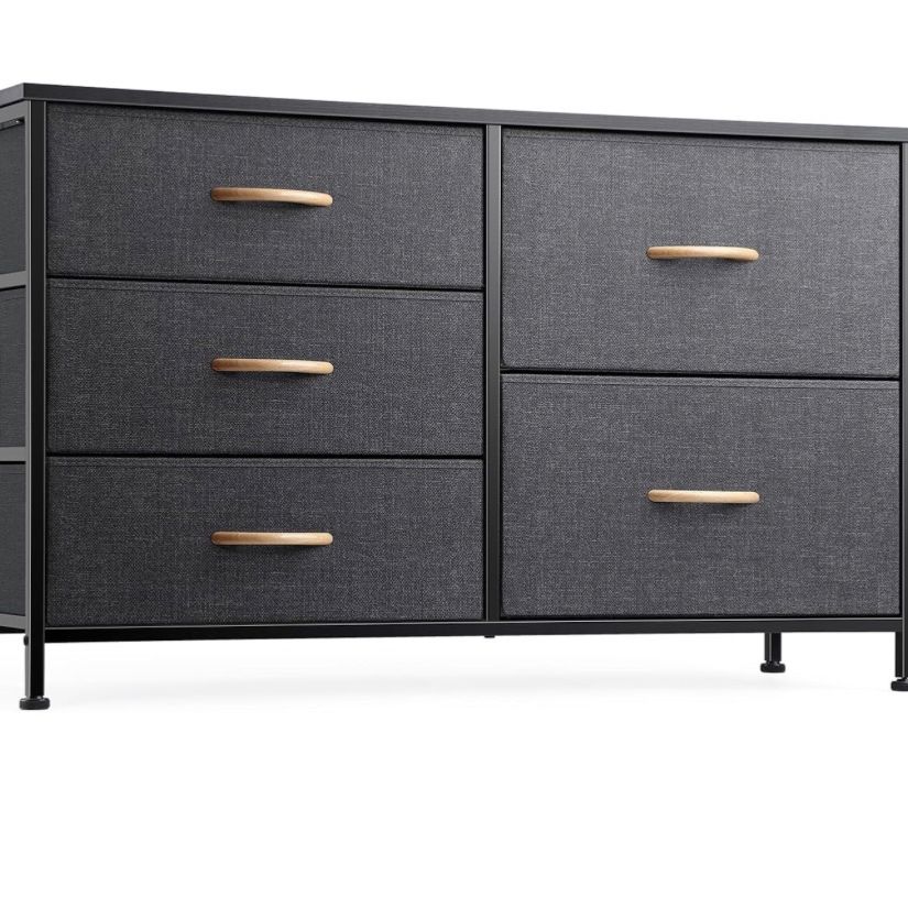 Dresser for Bedroom with 5 Drawers, Storage Fabric
