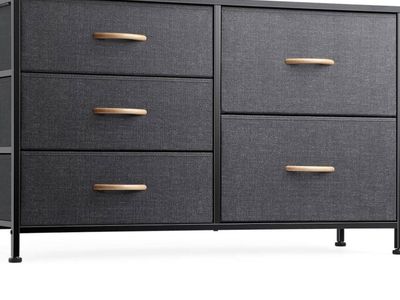 Dresser for Bedroom with 5 Drawers, Storage Fabric
