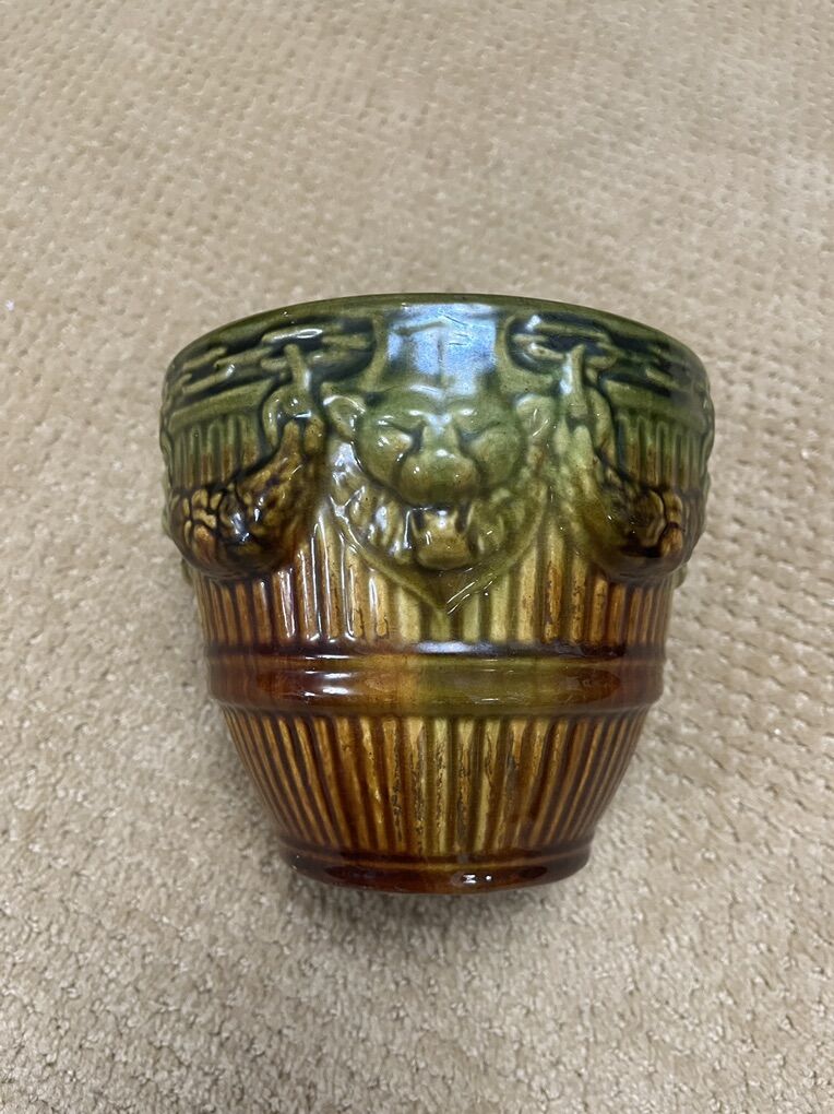 Lion Head Jardiniere Planter/Pot -Antique/Vintage