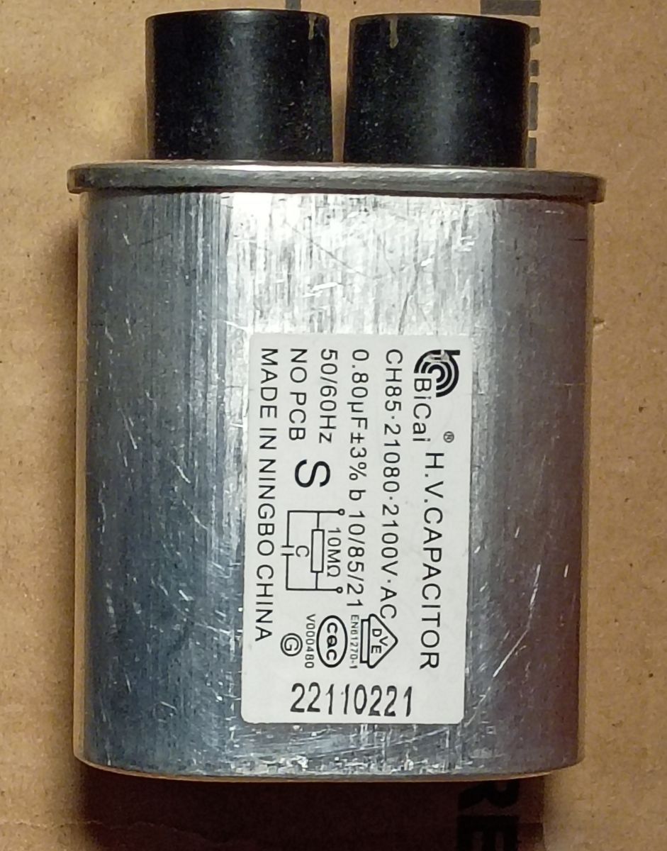 High Voltage Capacitor 0.80uF 2100V AC 50/60Hz,
