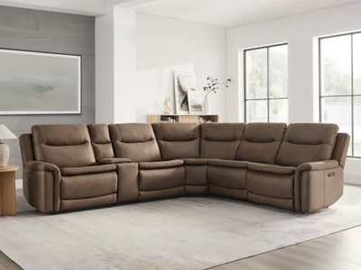 Simms Fabric Power Reclining Sectional with Power Headrests - Gilman Creek Furniture