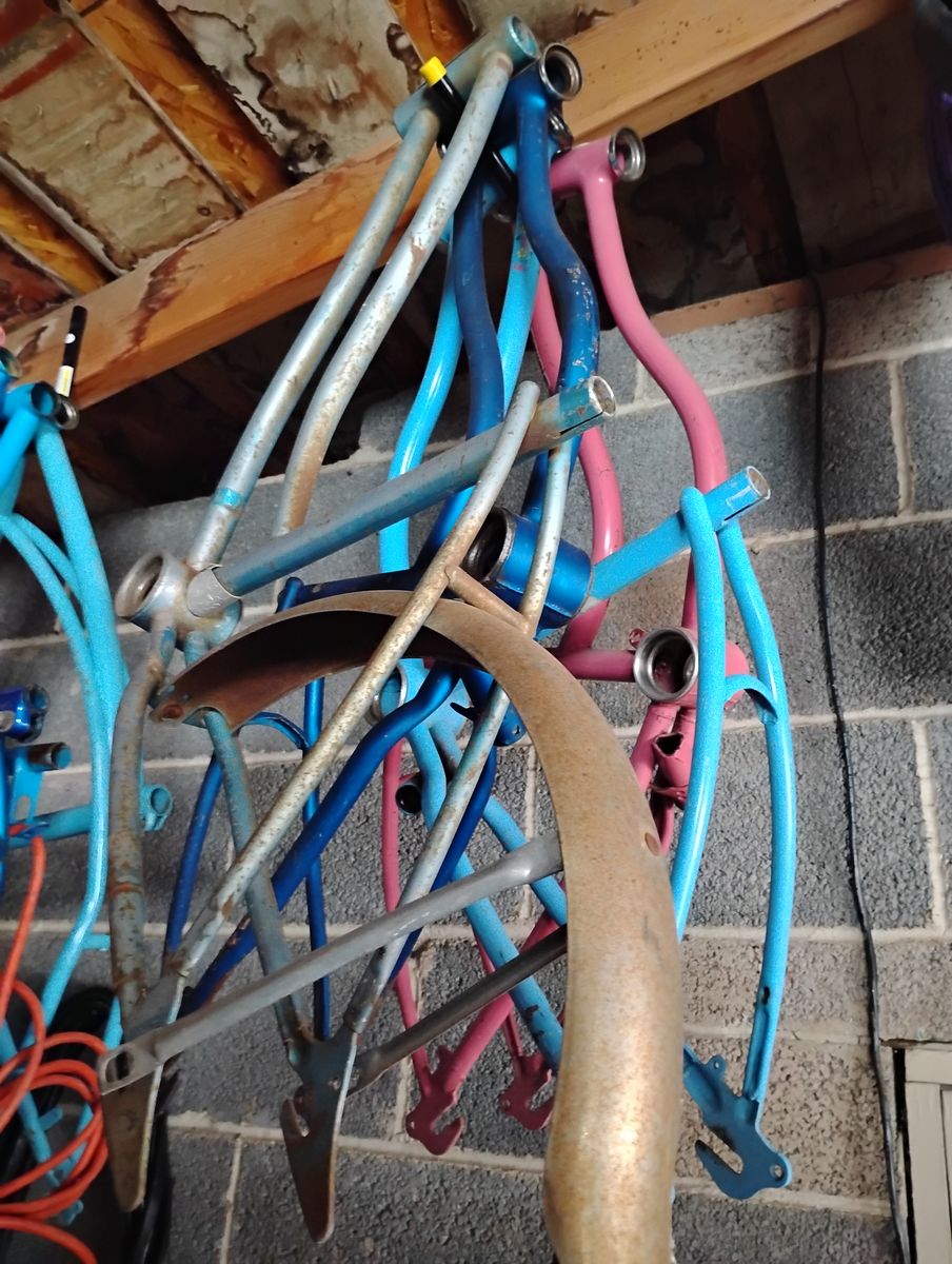 Vintage lowrider Schwinn bicycle frames