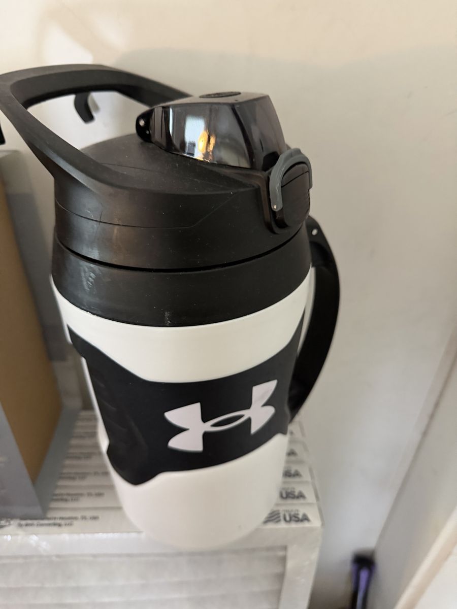 Under Armour Black/White Water Bottle Jug with Handle - Sport Hydration
