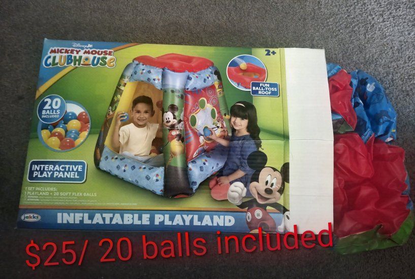Jakks Disney Mickey Mouse Clubhouse Inflatable Playland w/ 20 Soft Flex Balls - Interactive Fun