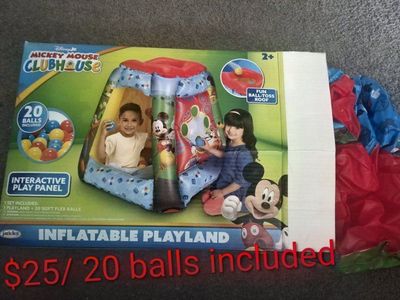 Jakks Disney Mickey Mouse Clubhouse Inflatable Playland w/ 20 Soft Flex Balls - Interactive Fun