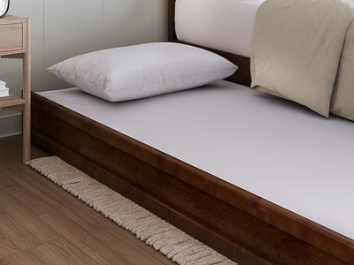 New. Twin Walnut Wood Trundle Pull Out