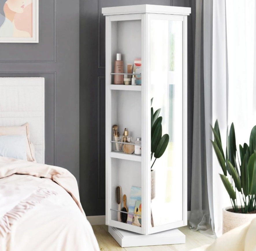 NEW!! 360° Rotating Vanity Storage Tower - RETAILS $200!