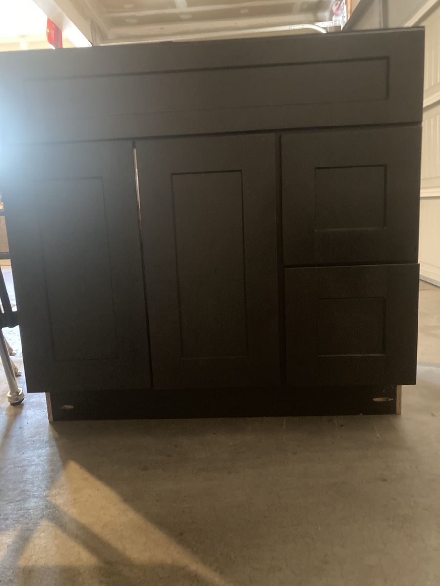 Black Bathroom Vanity Cabinet 36in W - New, Ready to Install