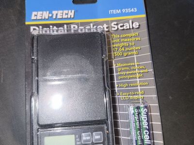 CEN-TECH Digital Pocket Scale - 500g Capacity, 0.01g Readability - Measures grams, ounces