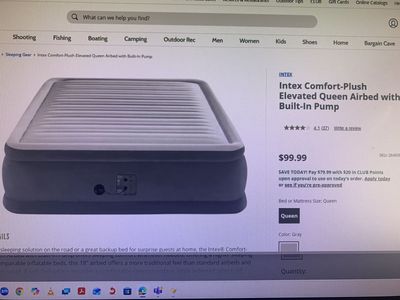 Queen Airbed built in pump
