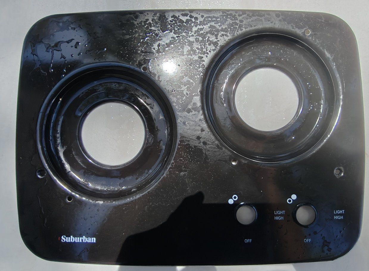 Suburban 2-Burner Cooktop Range Top Black Replacement Part (Panel Only)