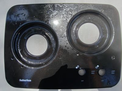 Suburban 2-Burner Cooktop Range Top Black Replacement Part (Panel Only)