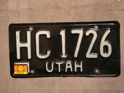 1969 Utah license plate