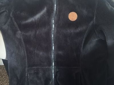 ROXY Women's Black Plush Fleece Full-Zip Hooded Jacket - Size Medium
