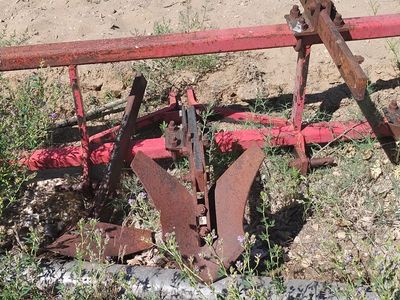 Used three-bottom plow, tiller implement