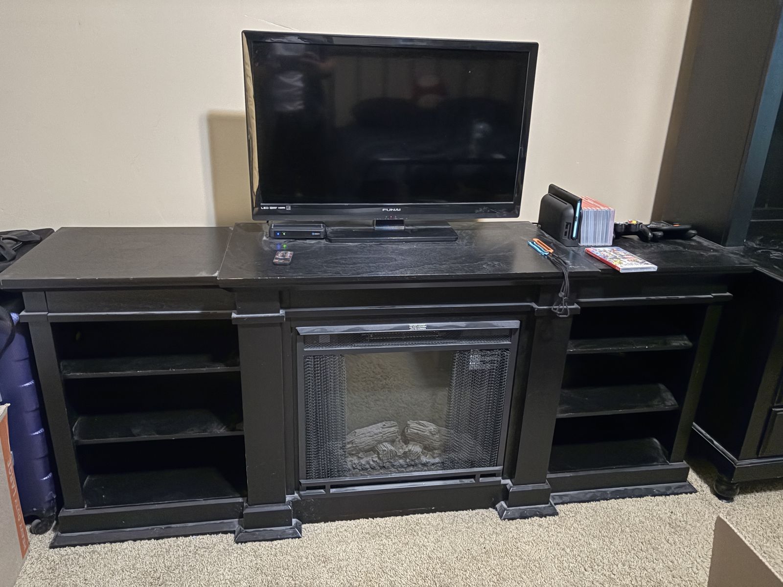 Shelving Unit With Fireplace
