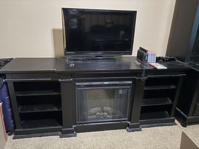 Shelving Unit With Fireplace