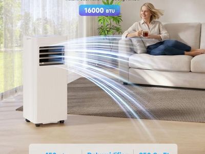 Portable Air Conditioners 16,000 BTU 5-in-1 Air Conditioner Portable Up to 850 Sq.Ft., Portable AC Unit with Cool, Fan, Dehumidi