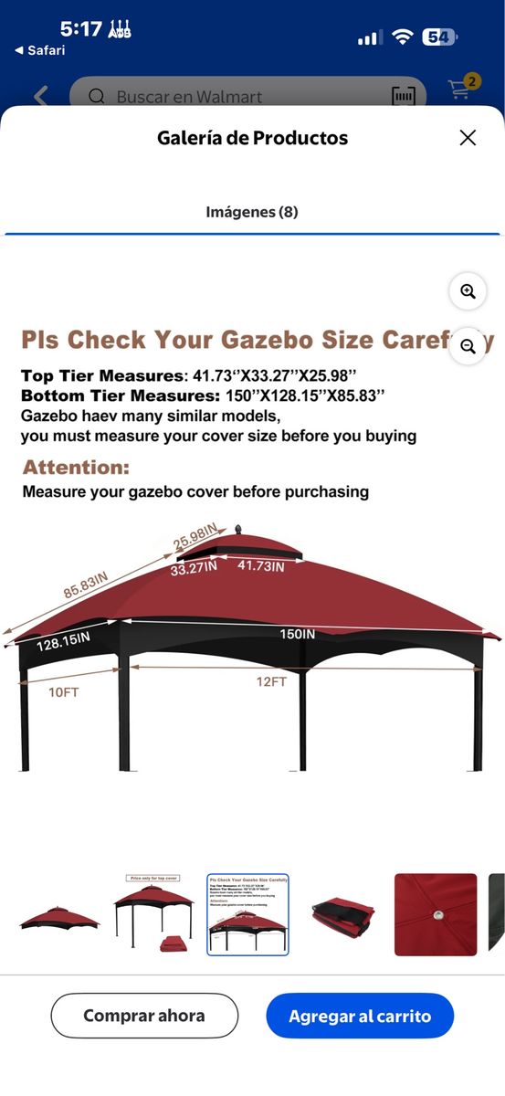 Replacement Canopy Top for Lowe's Allen Roth Heavy