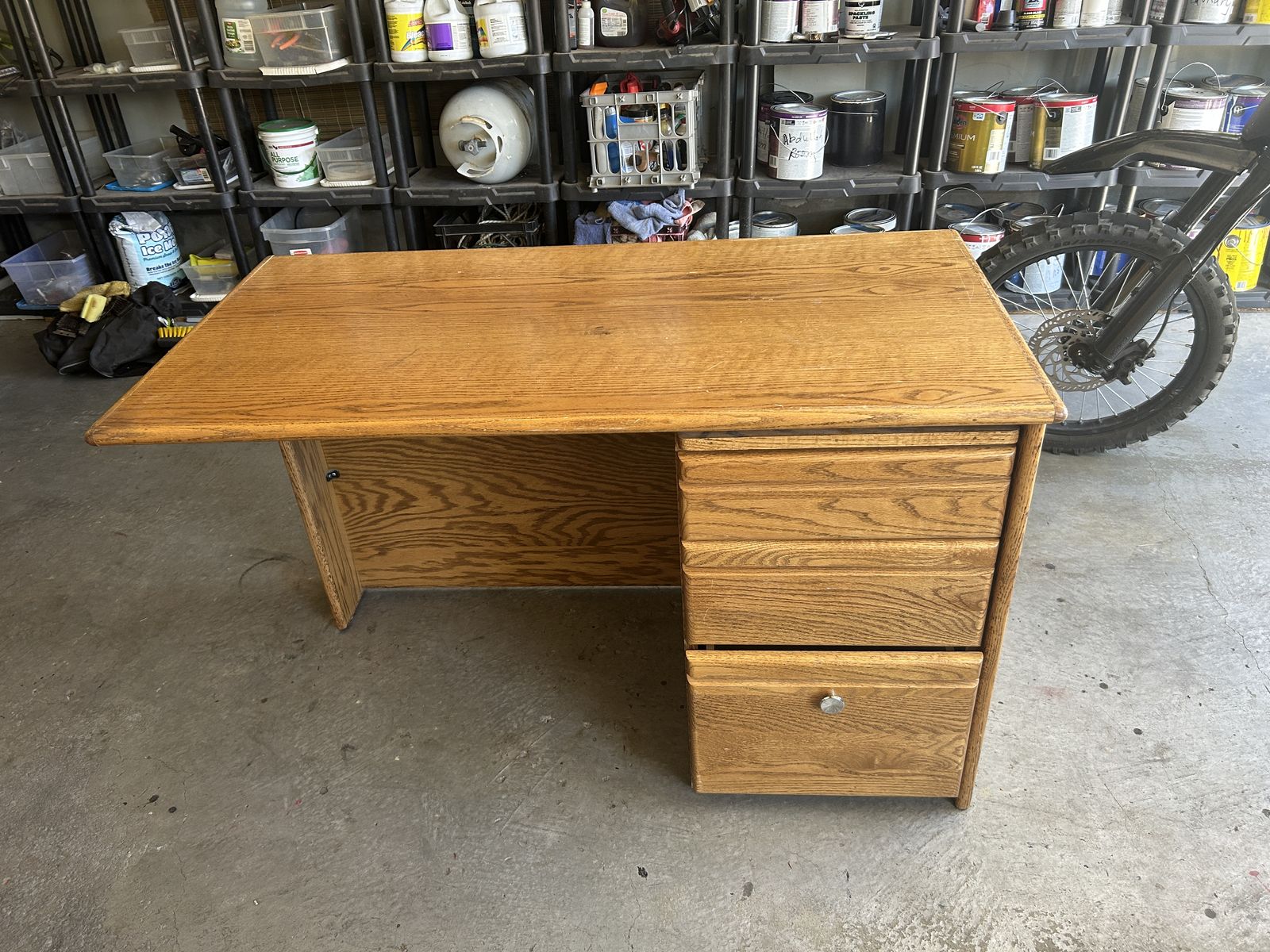 Desk 3 drawer, solid wood.