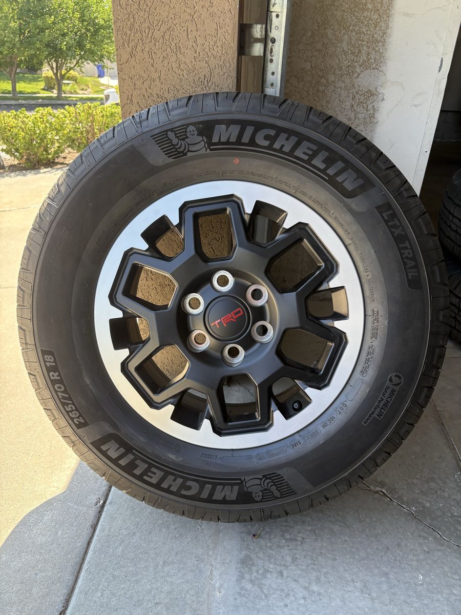 Toyota TRD Off-Road Premium Wheels with 265/70R18 Michelin LTX Trail Tires (Set of 4)
