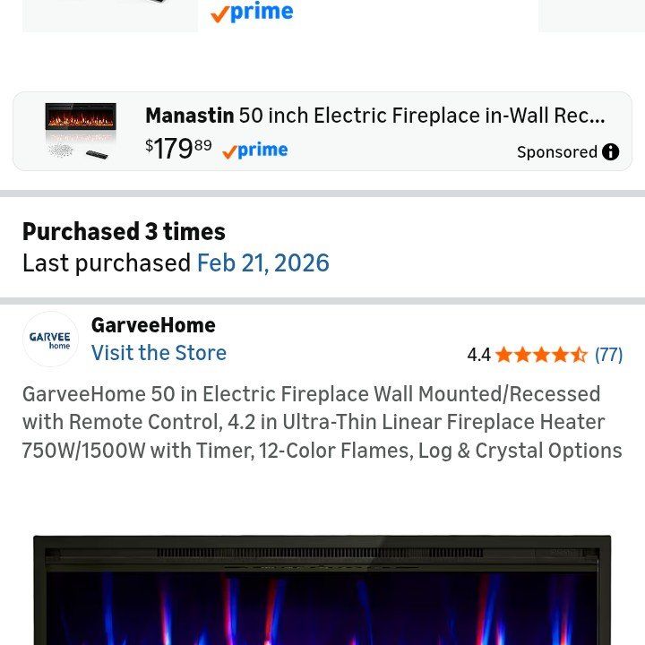 50 inch electric fireplace