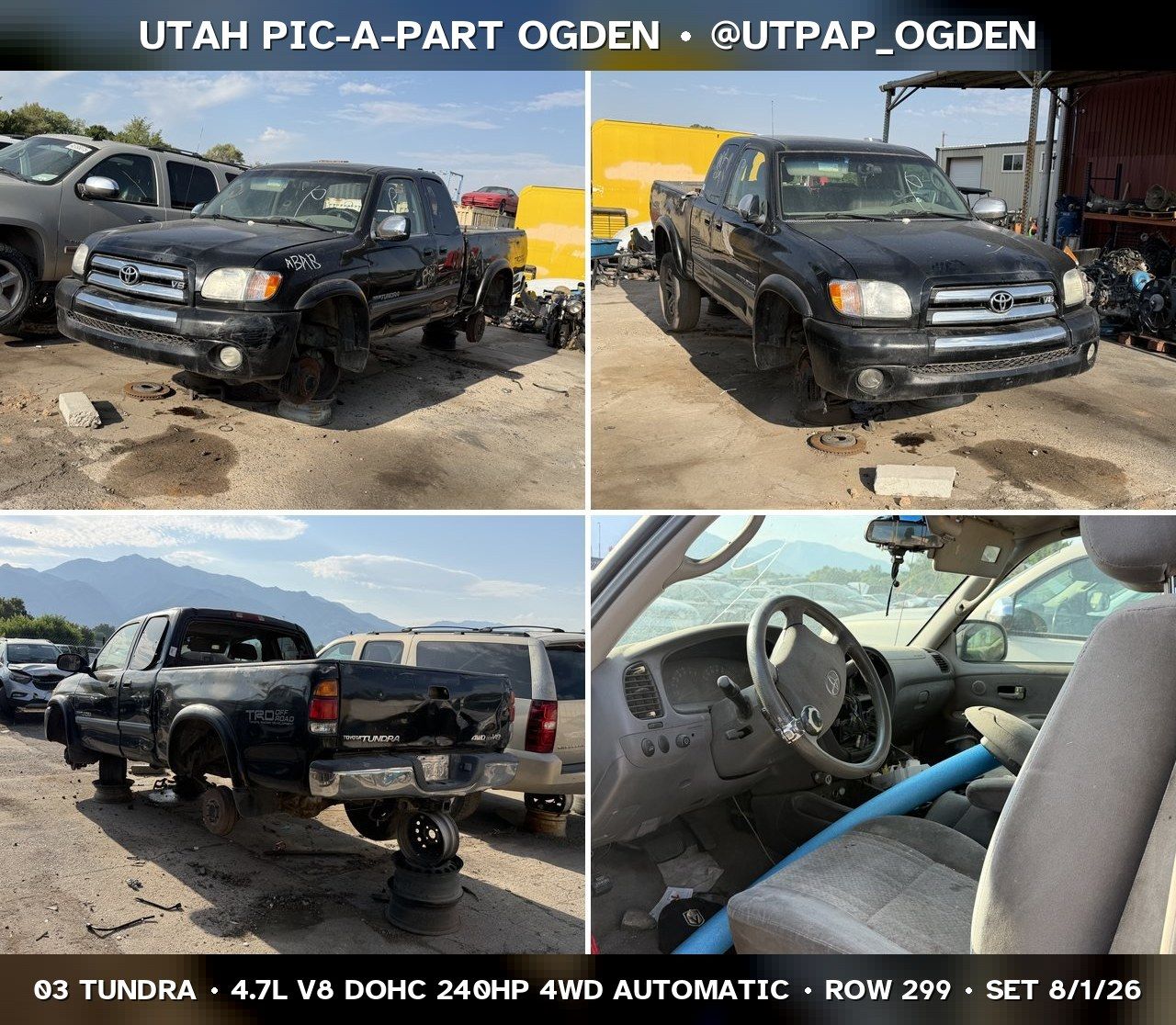 New Arrival - 2003 Toyota Tundra Parts - UTPAP Ogden