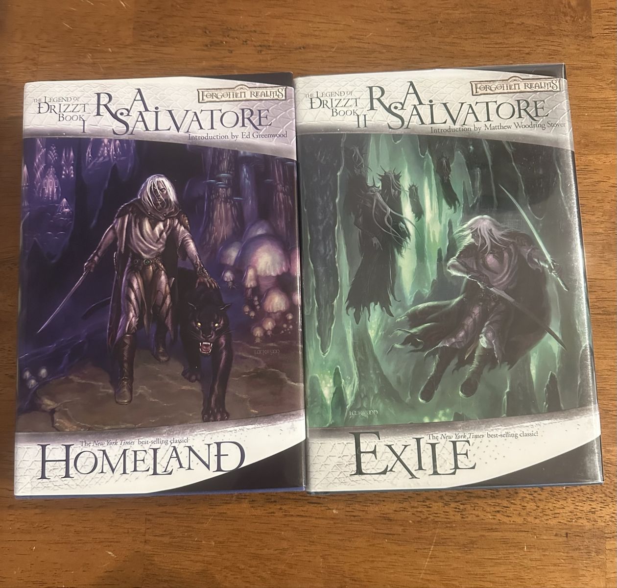 R.A. Salvatore The Legend of Drizzt Book I Homeland & Book II Exile Hardcover Fantasy Novels