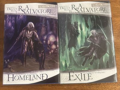 R.A. Salvatore The Legend of Drizzt Book I Homeland & Book II Exile Hardcover Fantasy Novels