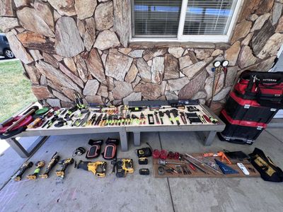 Large Lot of Mixed Tools - DeWalt Power Tools, Hand Tools, Tool Boxes, HVAC Gauges & More
