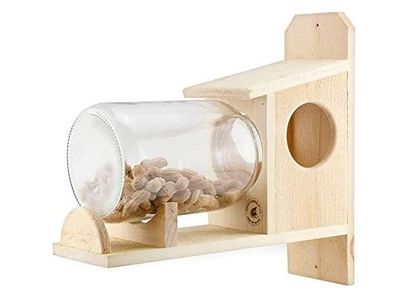 Uncle Dunkels Backyard Squirrel Feeder Gallon Glass Jar Rustic Handmade Squirrel Food Box