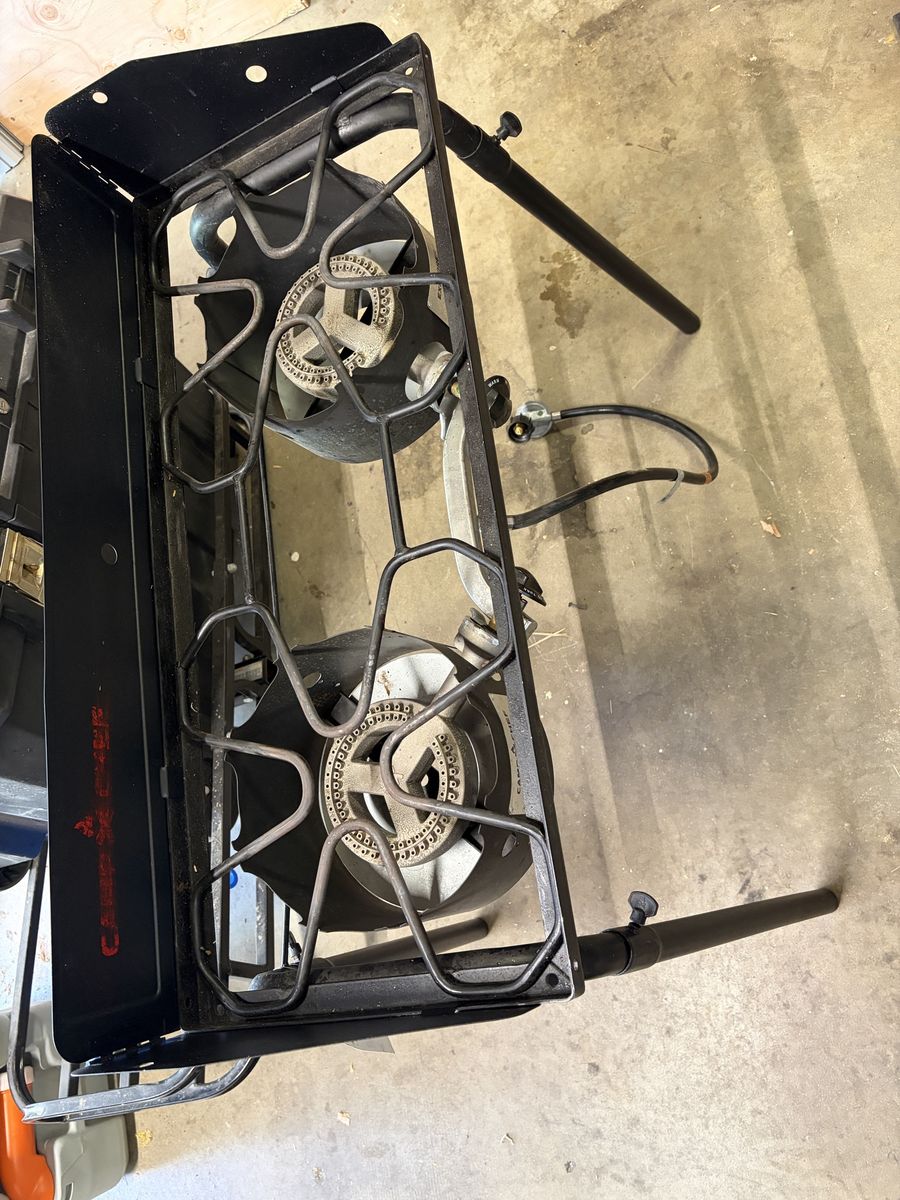 Camp Chef Pro 60X 2-Burner Propane Outdoor Camping Stove w/ Legs & Carry Bag