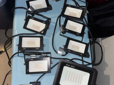 LED Outdoor Colored Floodlights - Eightx20W, One 50W.