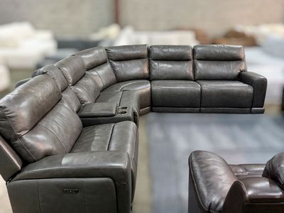 Leather Power Reclining Sectional (6-Piece)