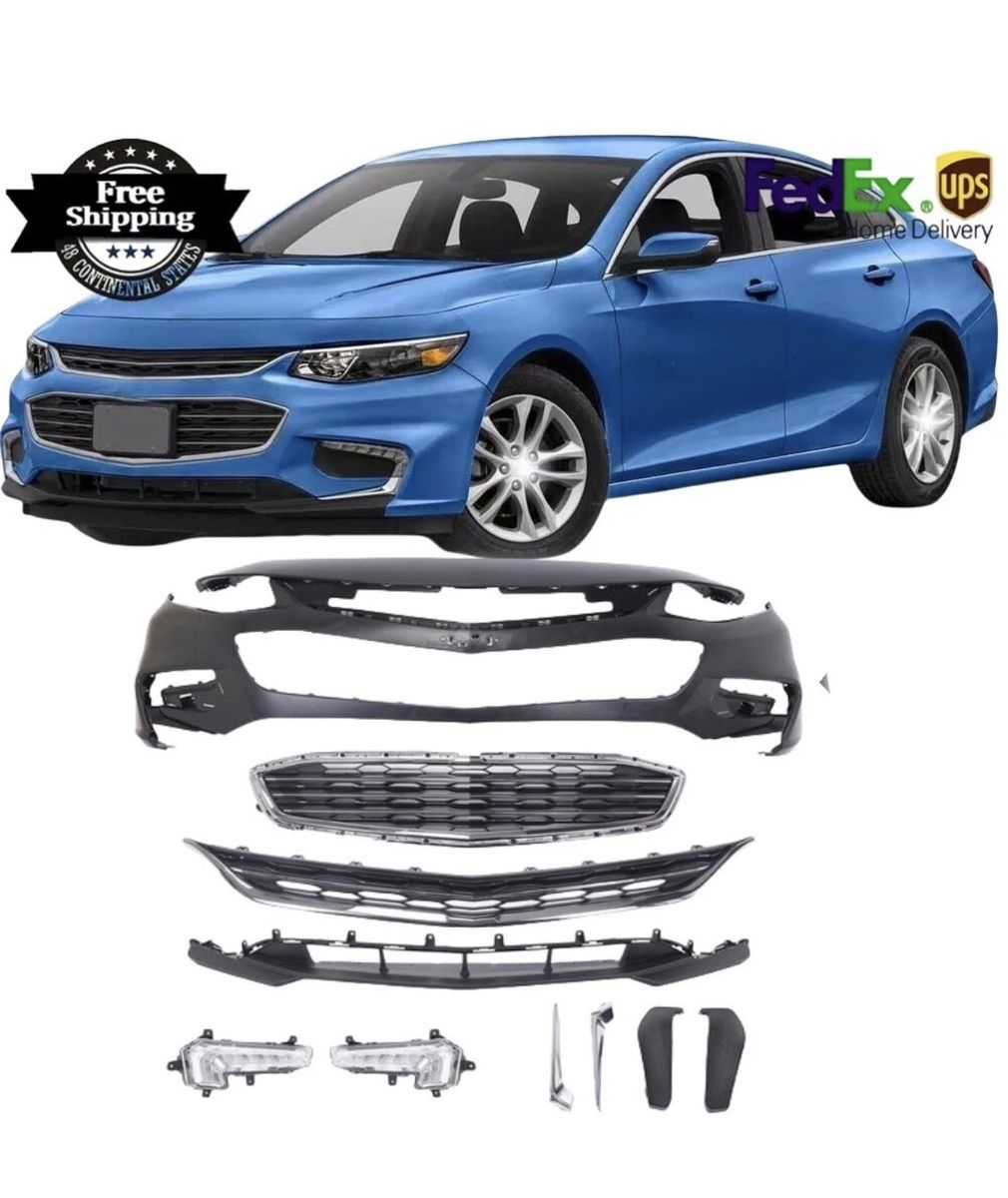 2016 Malibu XL Front Bumper Kit - OEM Style Replacement with Grille, Fog Lights & Trim
