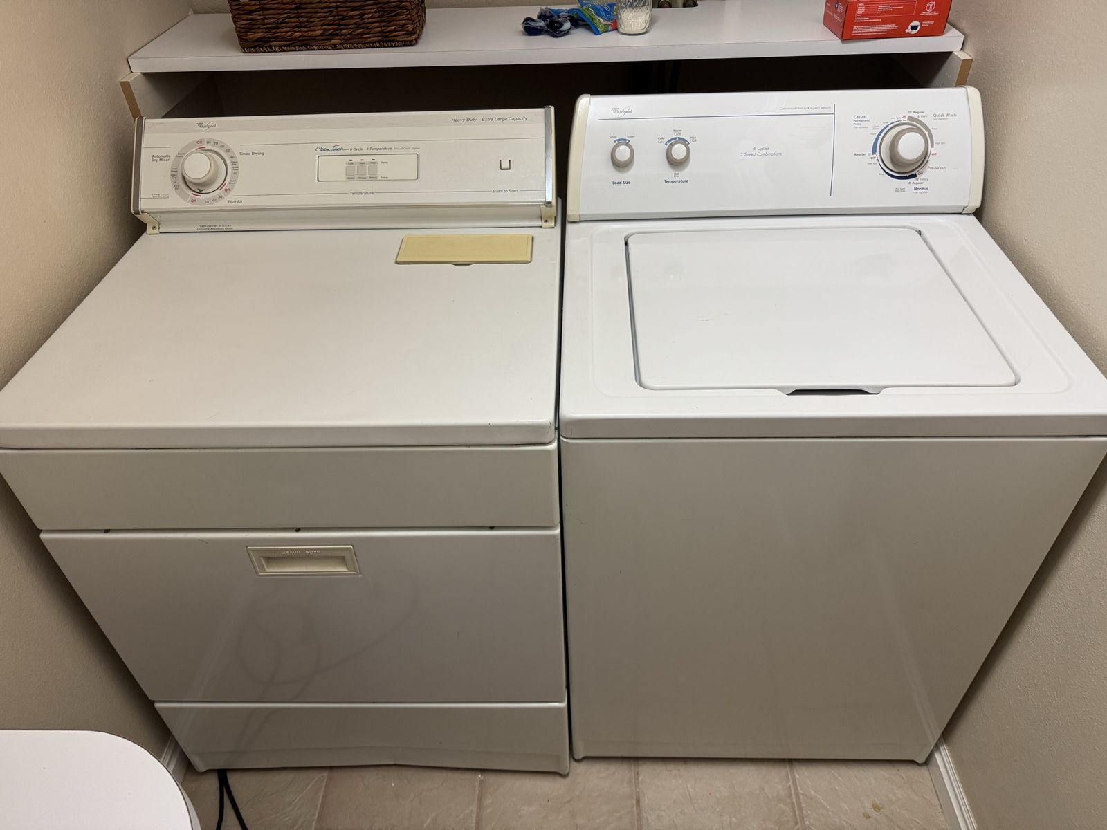 Whirlpool White Top-Load Washer & Dryer Set - Heavy Duty, Extra Large Capacity