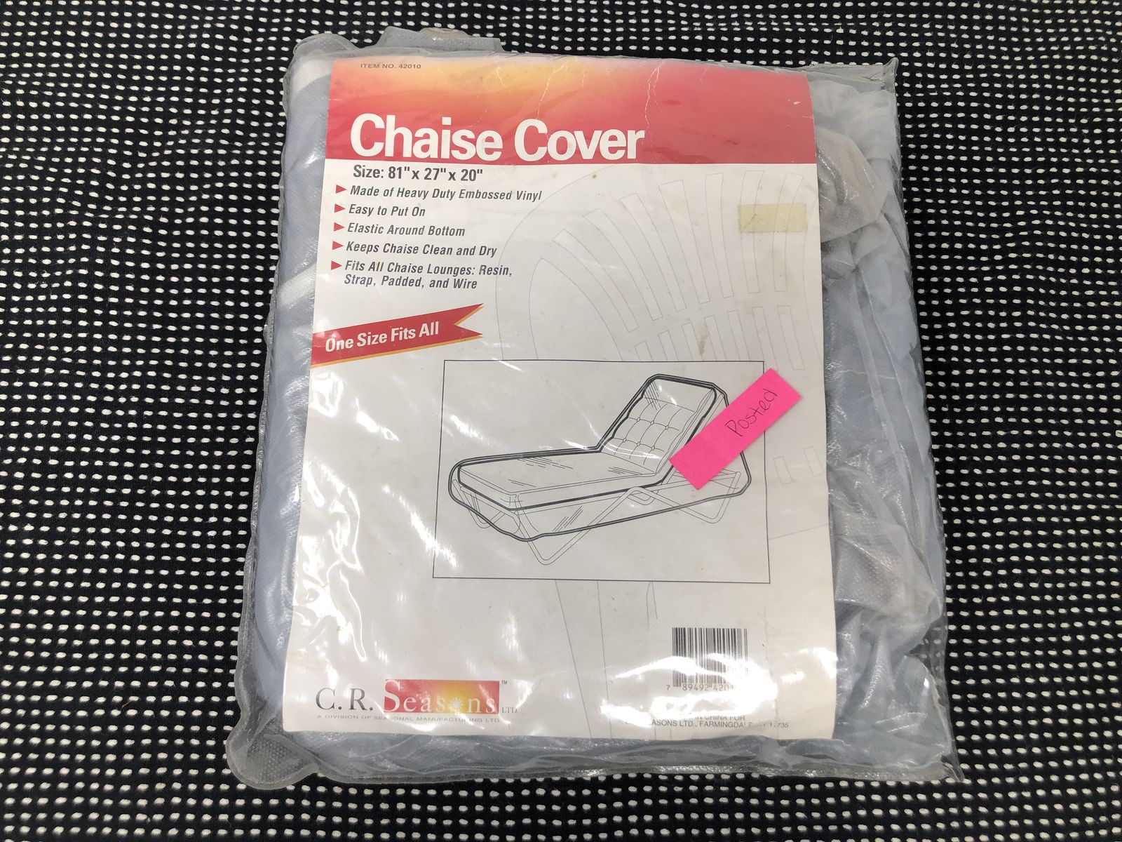 Heavy-Duty Vinyl Chaise Lounge Cover – Weather Resistant – Fits Most Chaise Lounges