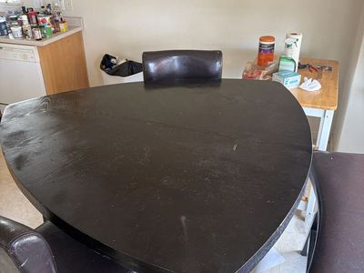 Dark Wood Heart-Shaped Pub Table & 2 Bar Stools - Space Saving Bistro Set