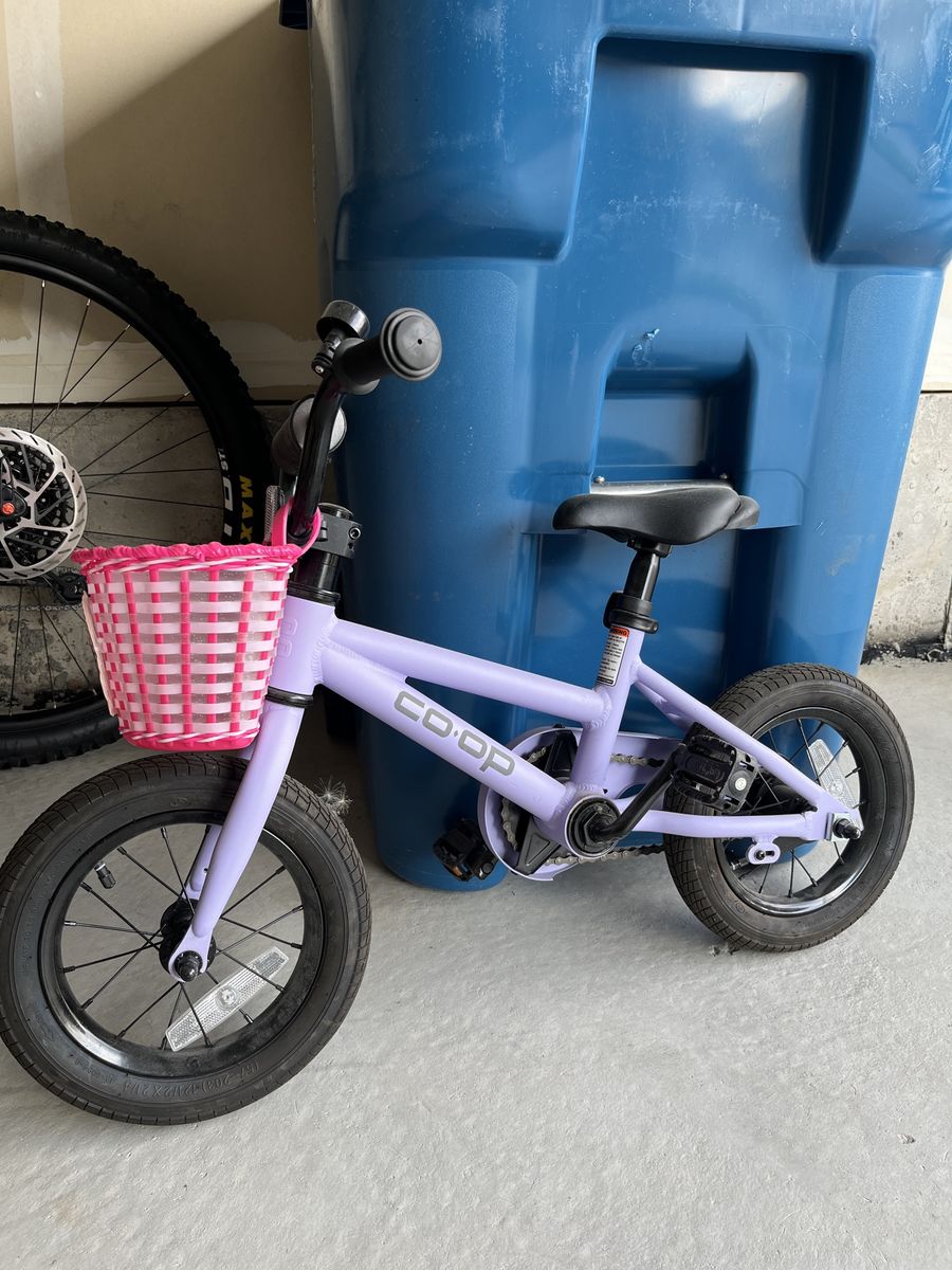 Co-op Cycles REV 12 Kids' Bike - Lavender, 12" Wheels, Basket Included