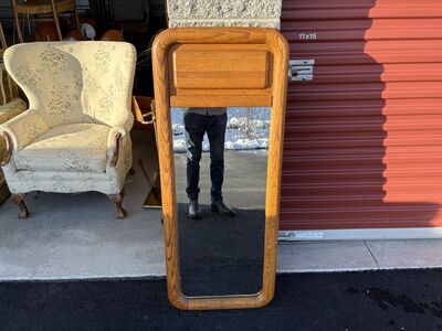 Fantastic vintage Mid Century wooden wall mirror. Mid Century Modern MCM