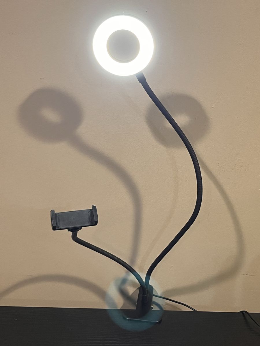 2-in-1 clip on ring light with phone holder