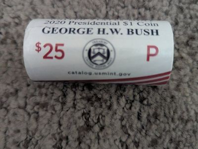 2020 George H.W. Bush Presidential $1 Coin Roll - Philadelphia Mint $25 Face Value
