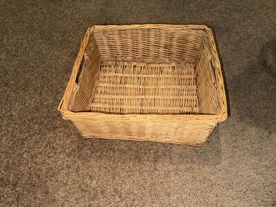 Square Wicker Basket, side handles