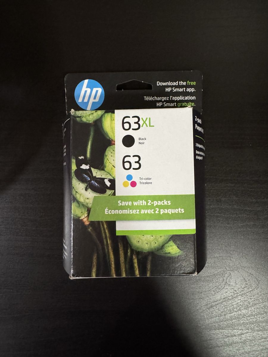 HP 63XL Black and 63 Tri-Color Ink Cartridges 2-Pack