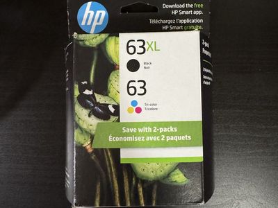 HP 63XL Black and 63 Tri-Color Ink Cartridges 2-Pack