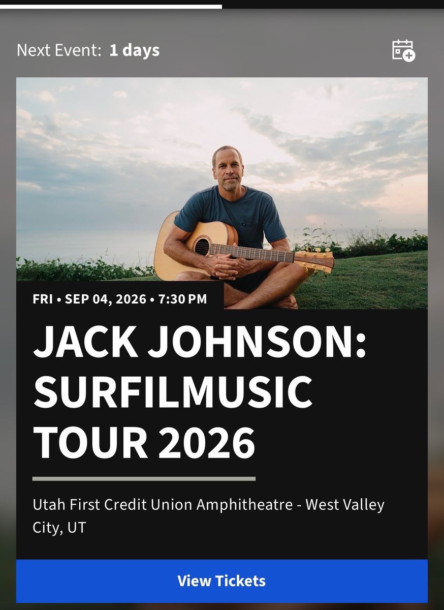 4 tickets to Jack Johnson: Surfilmusic Tour 2026 - Utah First Credit Union Amphitheatre