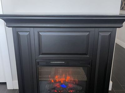 Black electric fireplace