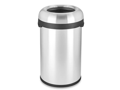 New in Box simplehuman Open Top Stainless Steel Trash Can - Round, 21 Gallon